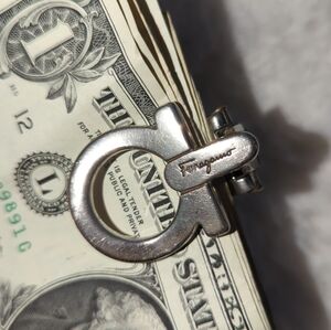 Silver Salvatore Ferragamo Money Clip Upcycled From Wallet Clasp Works Perfect